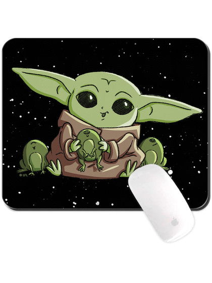Star Wars - Baby Yoda With Frogs Mouse Pad