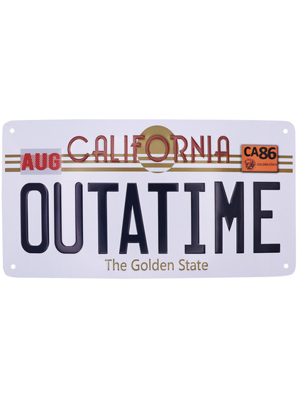 Back To The Future - Outatime Delorean License Plate Metal Sign